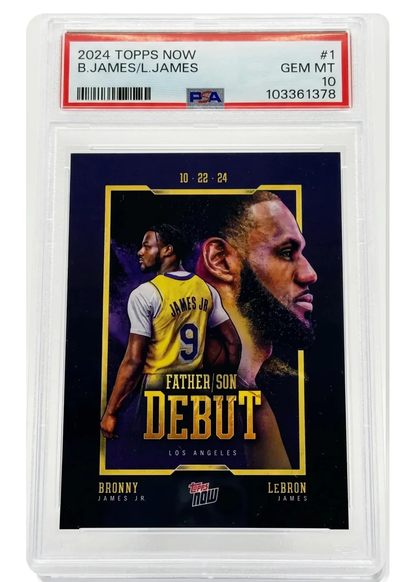 LeBron y Bronny · Debut PSA 10