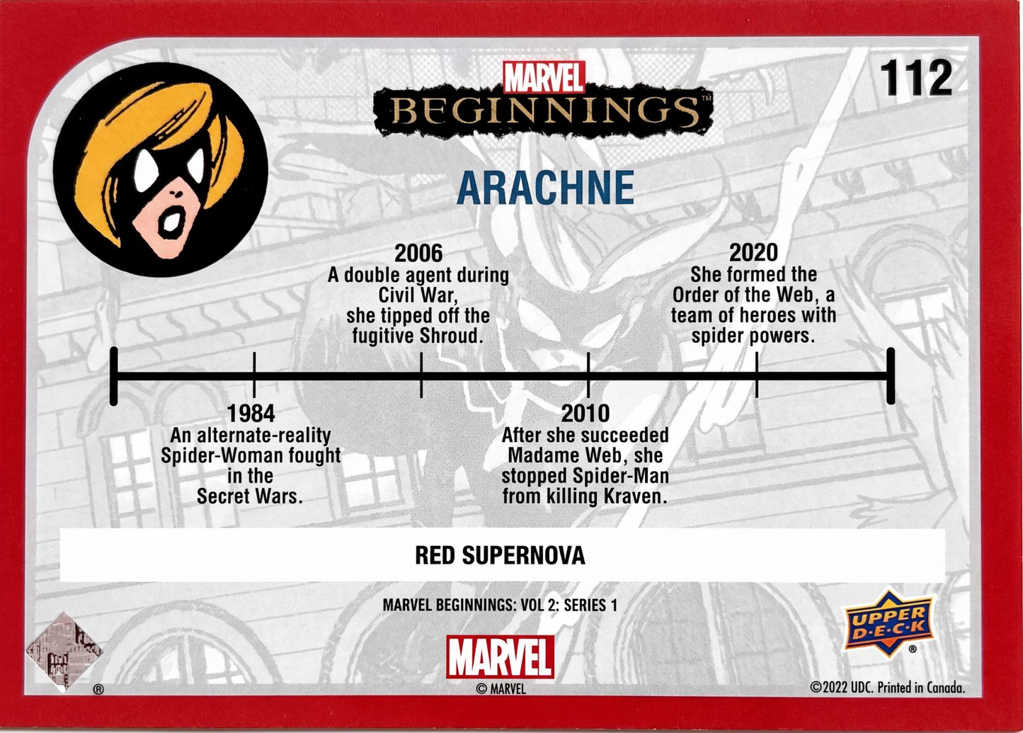 Arachne · Marvel Beginnings #112 (Red Supernova)