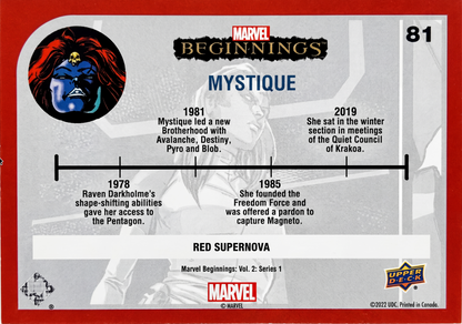Mystique · Marvel Beginnings #81 (Red Supernova)