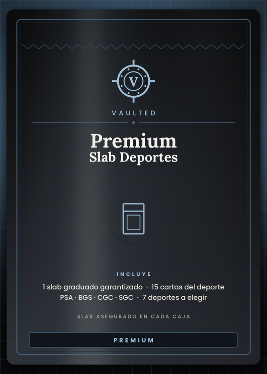 Mystery Premium Slab de Deportes Vaulted — 1 slab graduado garantizado más 15 cartas del deporte, PSA BGS CGC SGC, 7 deportes a elegir