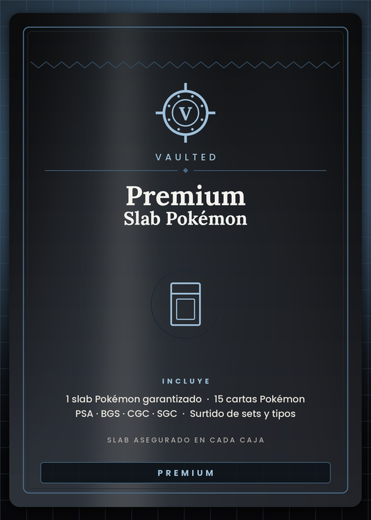Mystery Premium Slab de Pokémon Vaulted — 1 slab Pokémon graduado garantizado más 15 cartas Pokémon