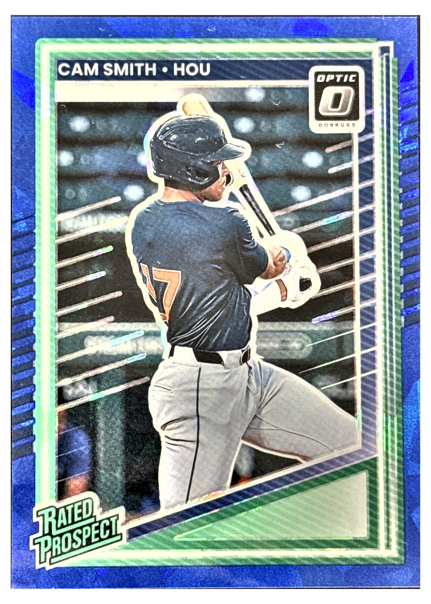 Cam Smith #173 Optic Blue Cracked Ice /15 - 2025 Donruss Rated Prospect - Houston Astros - frente