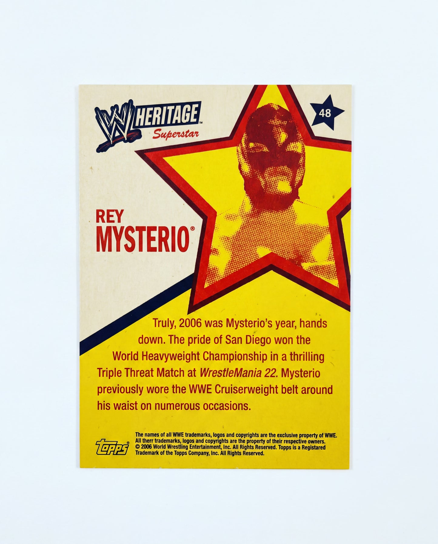 Rey Mysterio 2006 Topps WWE Heritage Superestrella Lucha Libre Clásica