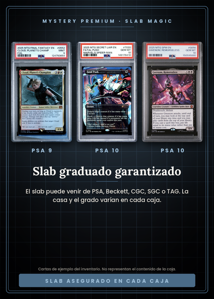 Mystery Premium Slab de Magic Vaulted — slab graduado garantizado: puede venir de PSA, Beckett, CGC, SGC o TAG