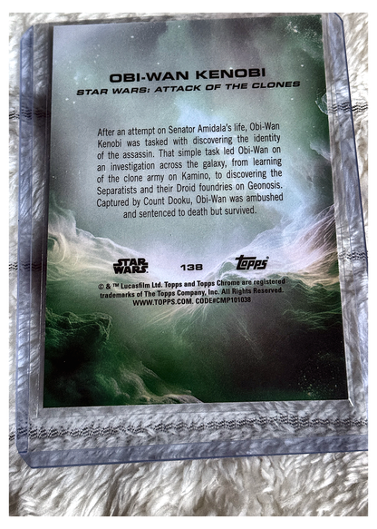 Obi-Wan Kenobi 138 - reverso con la ficha de Attack of the Clones