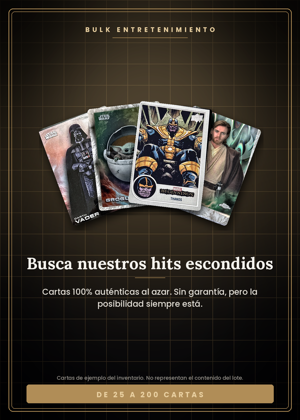 BULK Entretenimiento Vaulted — busca nuestros hits escondidos: cartas de Star Wars, Marvel y Disney auténticas al azar