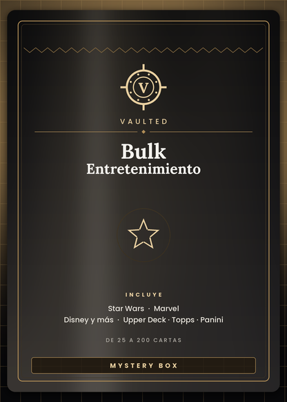 BULK Entretenimiento Vaulted — cartas de Star Wars, Marvel y Disney surtidas, de 25 a 200 cartas