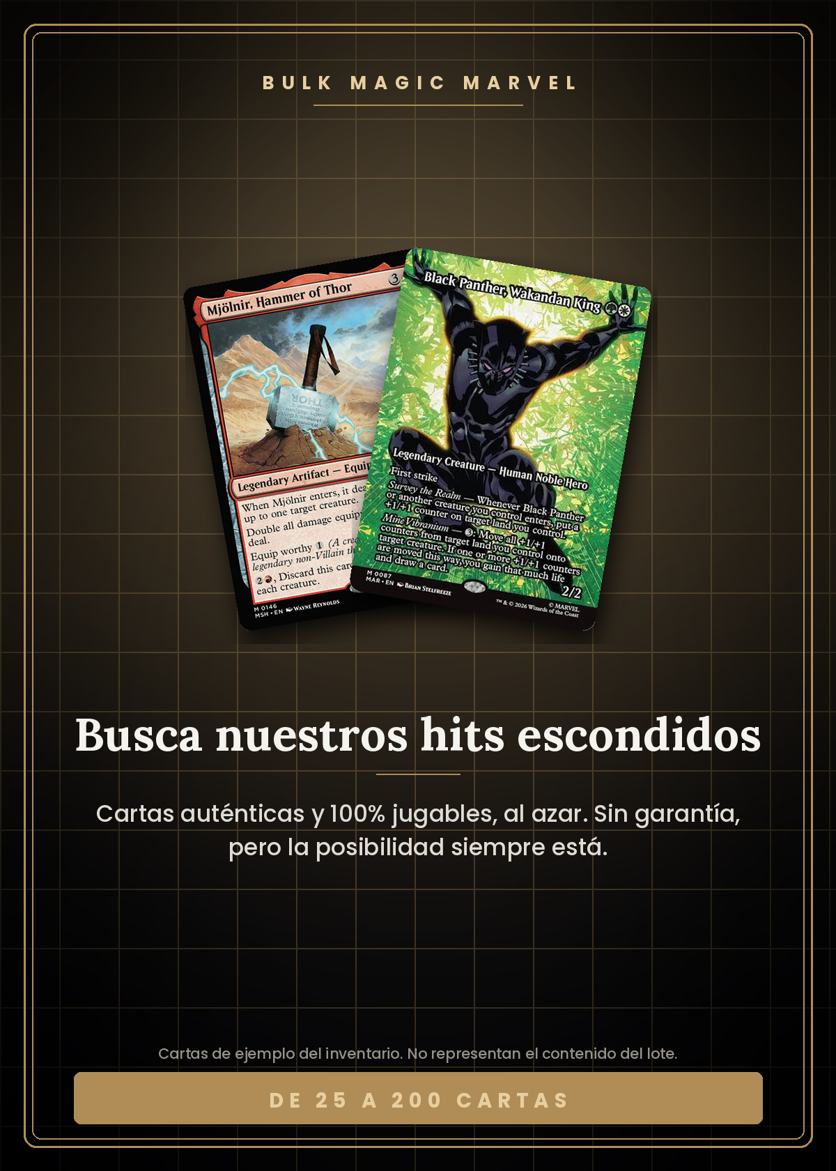 BULK Magic Marvel Vaulted — busca nuestros hits escondidos: cartas Magic The Gathering Marvel auténticas y jugables al azar
