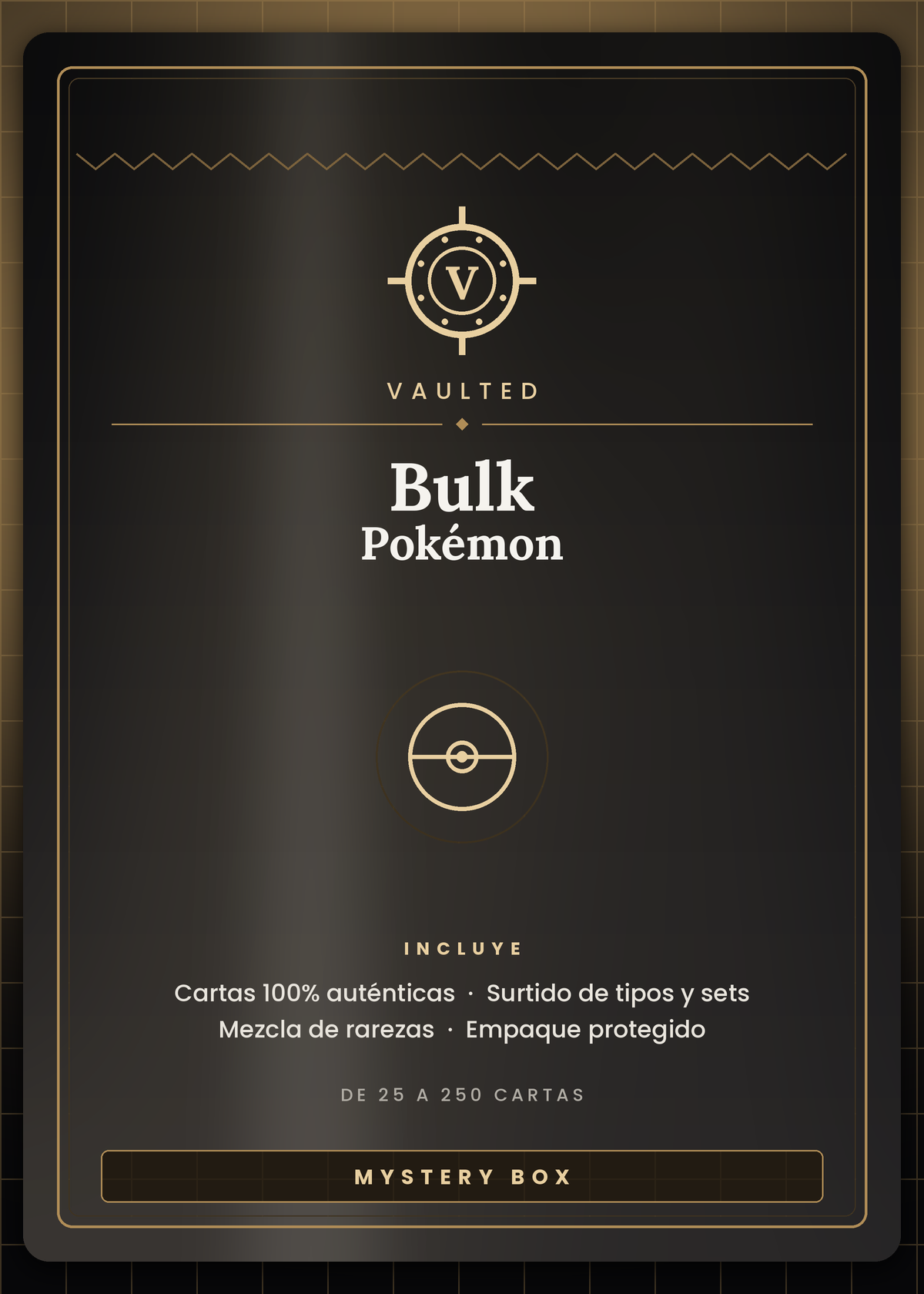 BULK Pokémon Vaulted — lote de cartas Pokémon auténticas surtidas, de 25 a 250 cartas