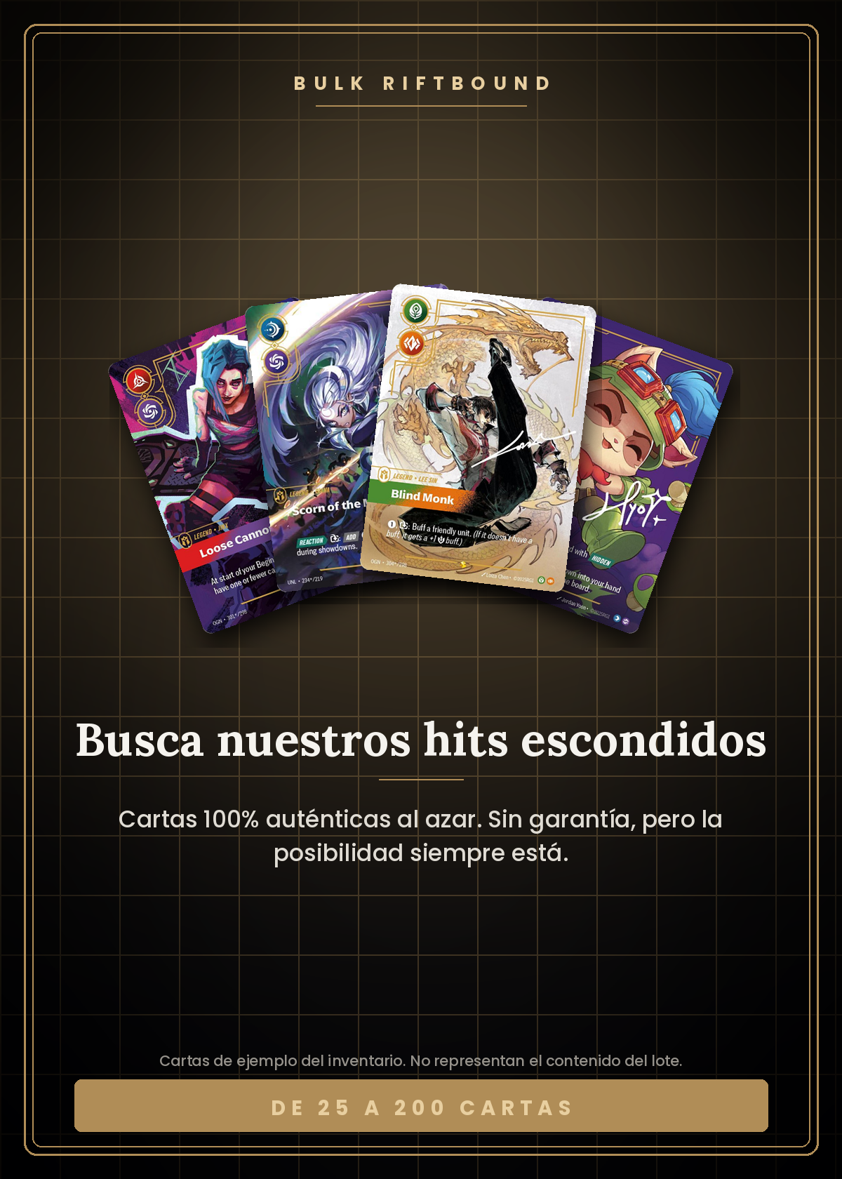 BULK Riftbound Vaulted — busca nuestros hits escondidos: cartas de Riftbound 100% auténticas al azar