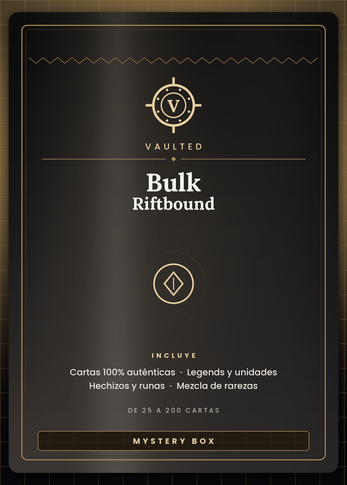 BULK Riftbound Vaulted — lote de cartas auténticas del TCG de League of Legends, de 25 a 200 cartas surtidas