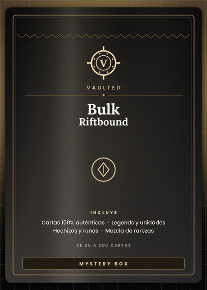 BULK Riftbound Vaulted — lote de cartas auténticas del TCG de League of Legends, de 25 a 200 cartas surtidas