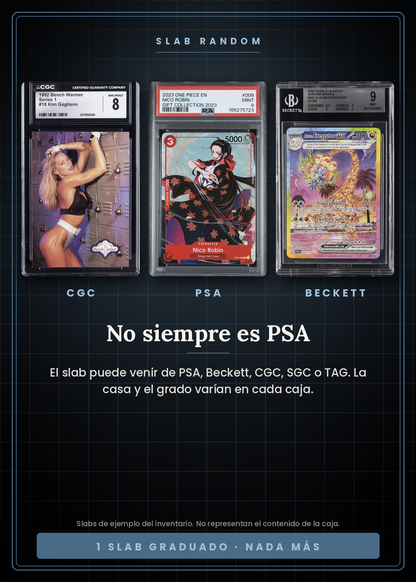 Slab Random Vaulted — el slab puede venir de cualquier graduadora: CGC, PSA, Beckett, SGC o TAG