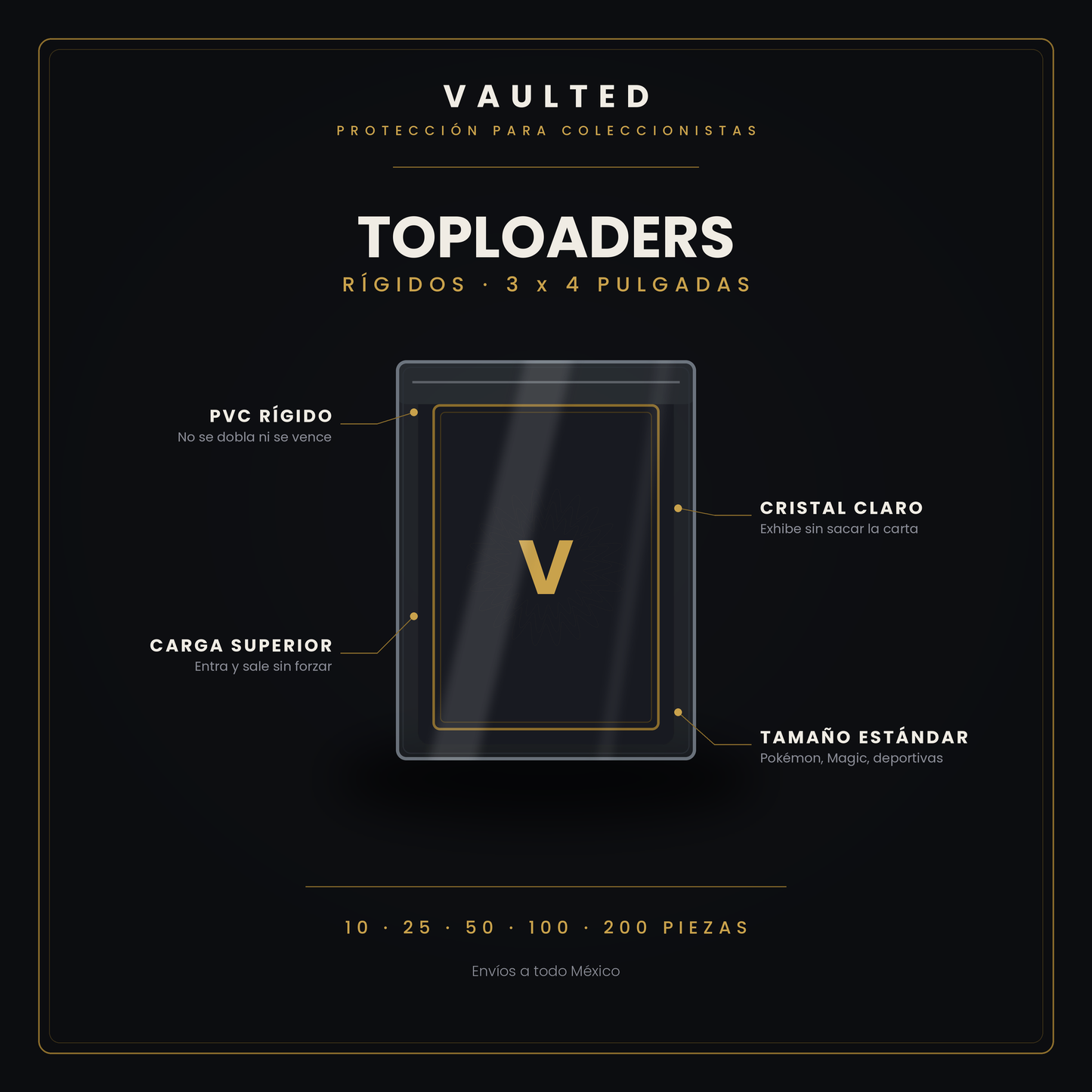 Toploaders Rígidos · Protectores 3 x 4"